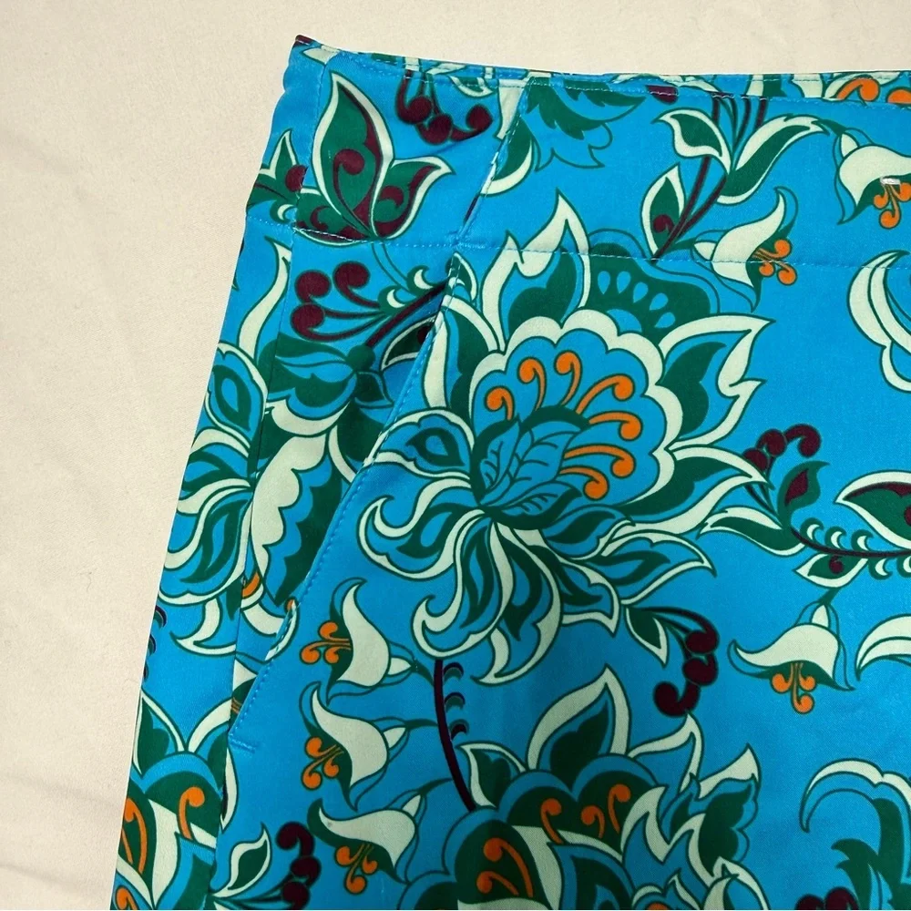Lady Hagen Golf Skort Size 10 Turquoise Bold Floral Orange Built-In Shorts